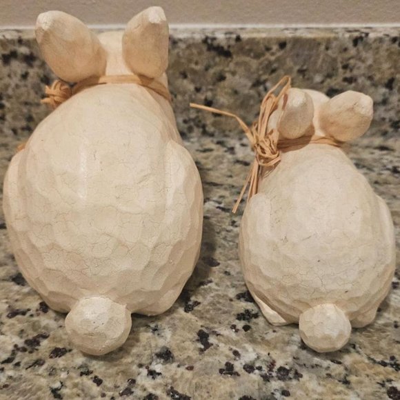 Pair of White Rabbit Figurines - Picture 5 of 5